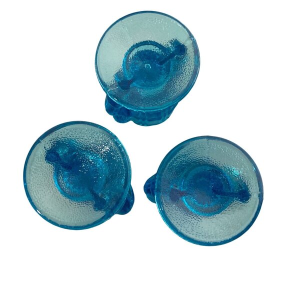 Vintage McKee Blue Peek-A-Boo Cherubs Toothpick Match Holder Lot of 3 - Picture 5 of 6